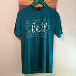 District Teal Fall Graphic Tee M